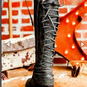 Laced and Loaded Knee high Boots